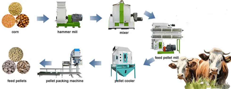 Cattle Feed Pellet Machine production process